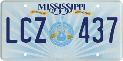MS license plate LCZ437
