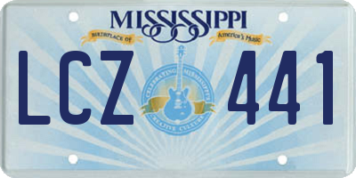 MS license plate LCZ441