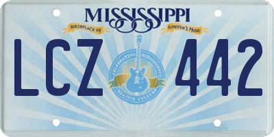 MS license plate LCZ442
