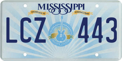 MS license plate LCZ443