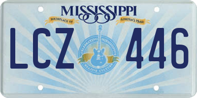 MS license plate LCZ446