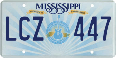 MS license plate LCZ447