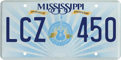 MS license plate LCZ450