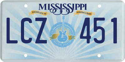 MS license plate LCZ451