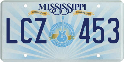 MS license plate LCZ453