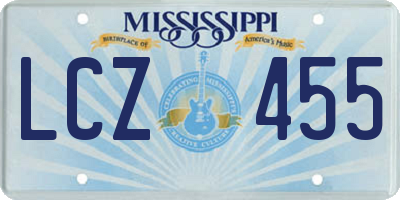 MS license plate LCZ455