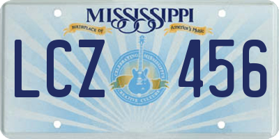 MS license plate LCZ456
