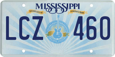 MS license plate LCZ460