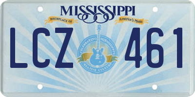 MS license plate LCZ461