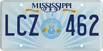 MS license plate LCZ462