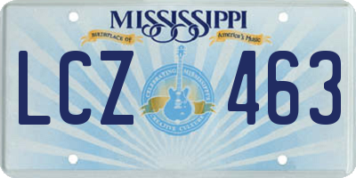 MS license plate LCZ463