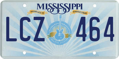 MS license plate LCZ464