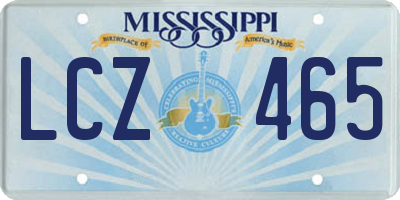 MS license plate LCZ465