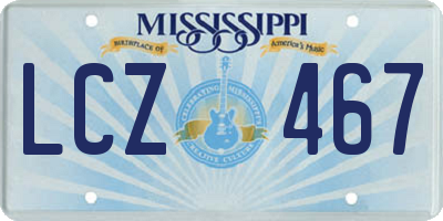 MS license plate LCZ467