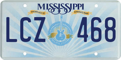 MS license plate LCZ468