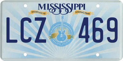 MS license plate LCZ469