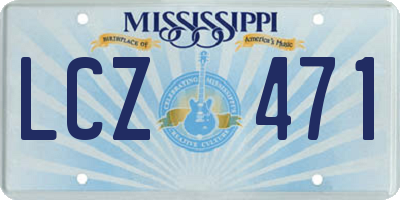 MS license plate LCZ471