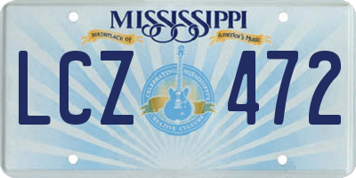 MS license plate LCZ472