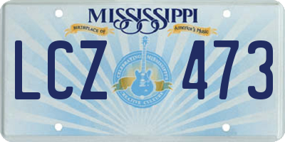 MS license plate LCZ473