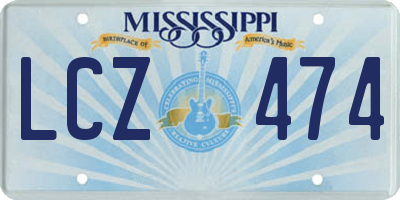 MS license plate LCZ474