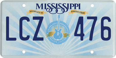MS license plate LCZ476