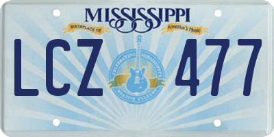 MS license plate LCZ477