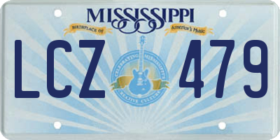 MS license plate LCZ479