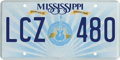 MS license plate LCZ480