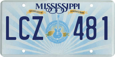MS license plate LCZ481