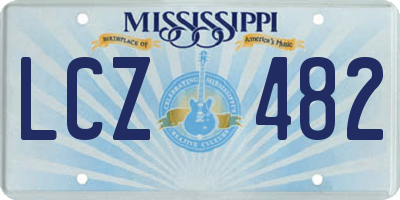 MS license plate LCZ482