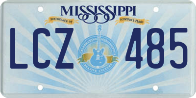 MS license plate LCZ485