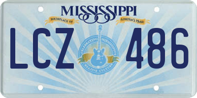 MS license plate LCZ486