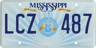 MS license plate LCZ487