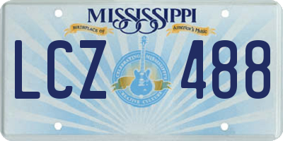 MS license plate LCZ488