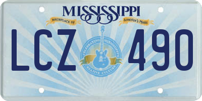 MS license plate LCZ490
