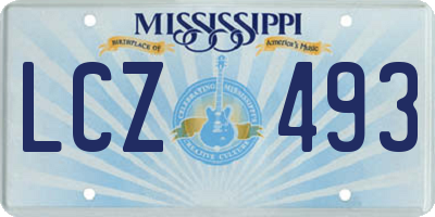 MS license plate LCZ493