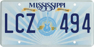 MS license plate LCZ494