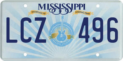 MS license plate LCZ496