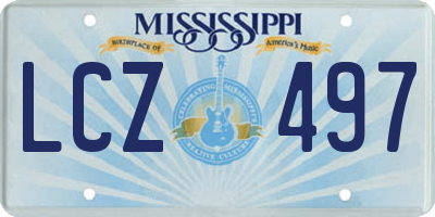 MS license plate LCZ497
