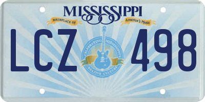 MS license plate LCZ498