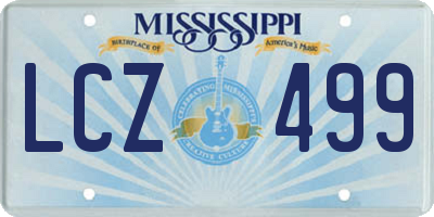 MS license plate LCZ499