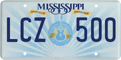 MS license plate LCZ500