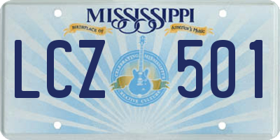MS license plate LCZ501