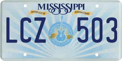 MS license plate LCZ503