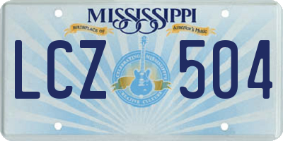 MS license plate LCZ504