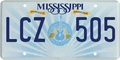 MS license plate LCZ505