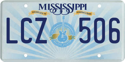 MS license plate LCZ506