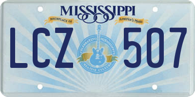 MS license plate LCZ507