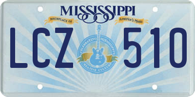 MS license plate LCZ510