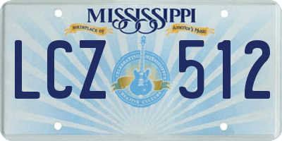 MS license plate LCZ512